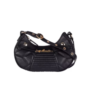 BOLSA BAGUETE PEQUENA EM COURO PRETO