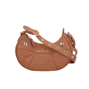 BOLSA BAGUETE PEQUENA EM COURO CARAMELO