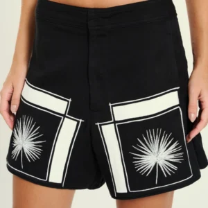 Shorts Feminino Alfaiataria Bordado