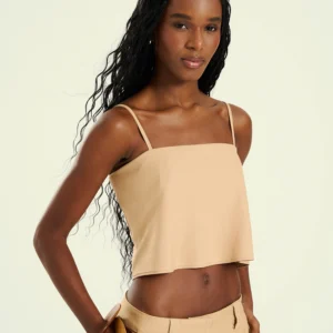 Blusa Feminina Cropped Com Alças Finas