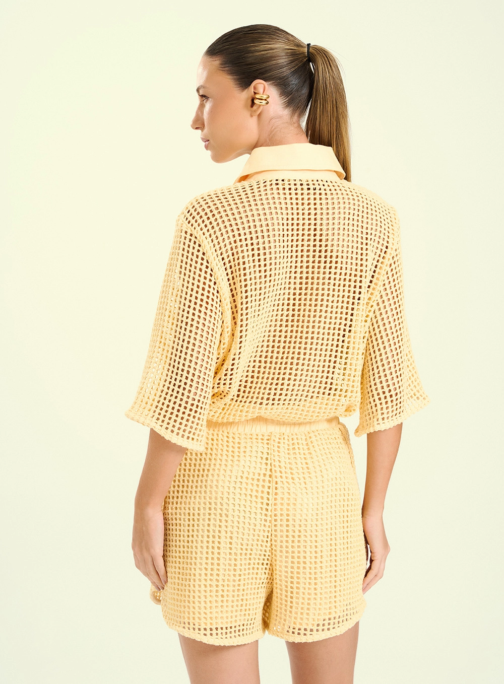 Short Feminino Em Tela Com Bordados - Imagem 3
