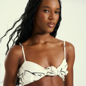 Top Cropped Estampado Com Nó