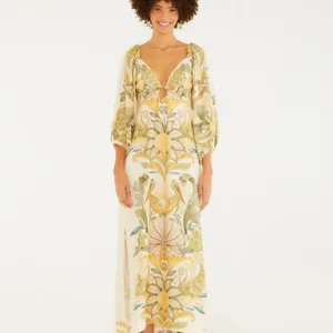 Vestido Cropped Estampado Jardim De Mar