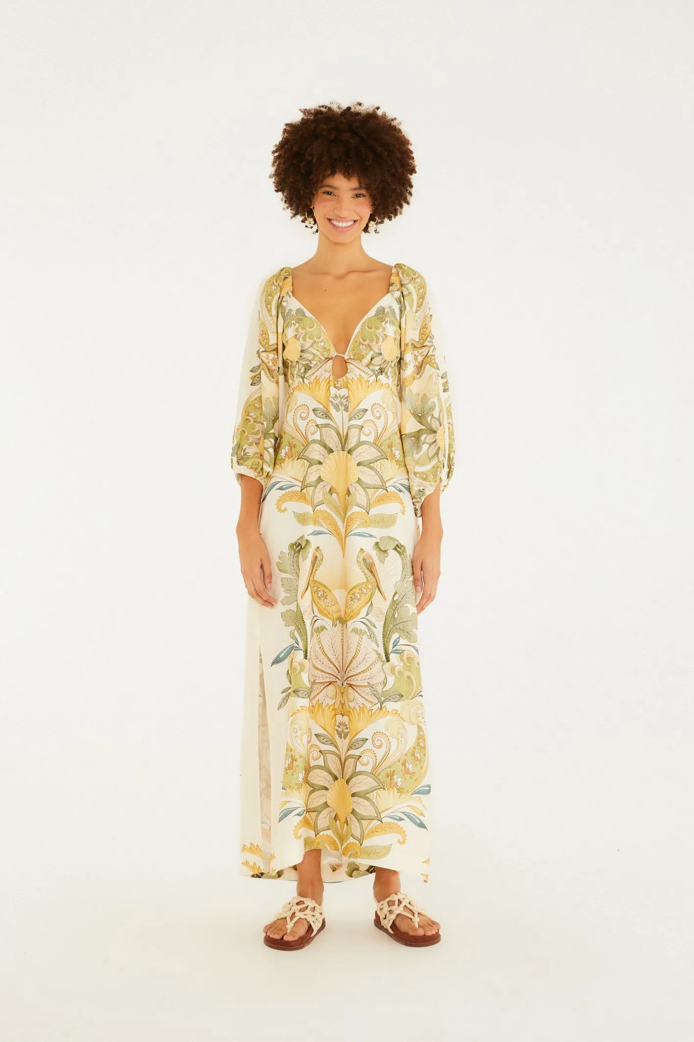 Vestido Cropped Estampado Jardim De Mar
