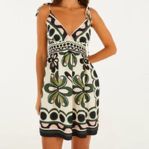 Vestido Curto Alça Estampado Florara