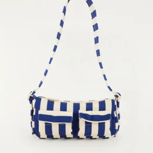 Bolsa baguete listra azul cardume sonhador