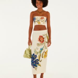 Saia Midi Estampada Floral Maitê