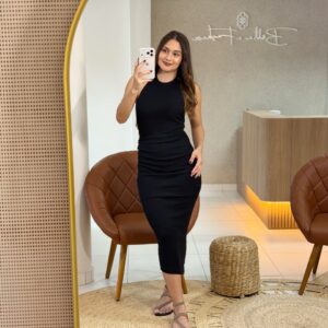 Vestido Feminino Longo Com Costas Abertas