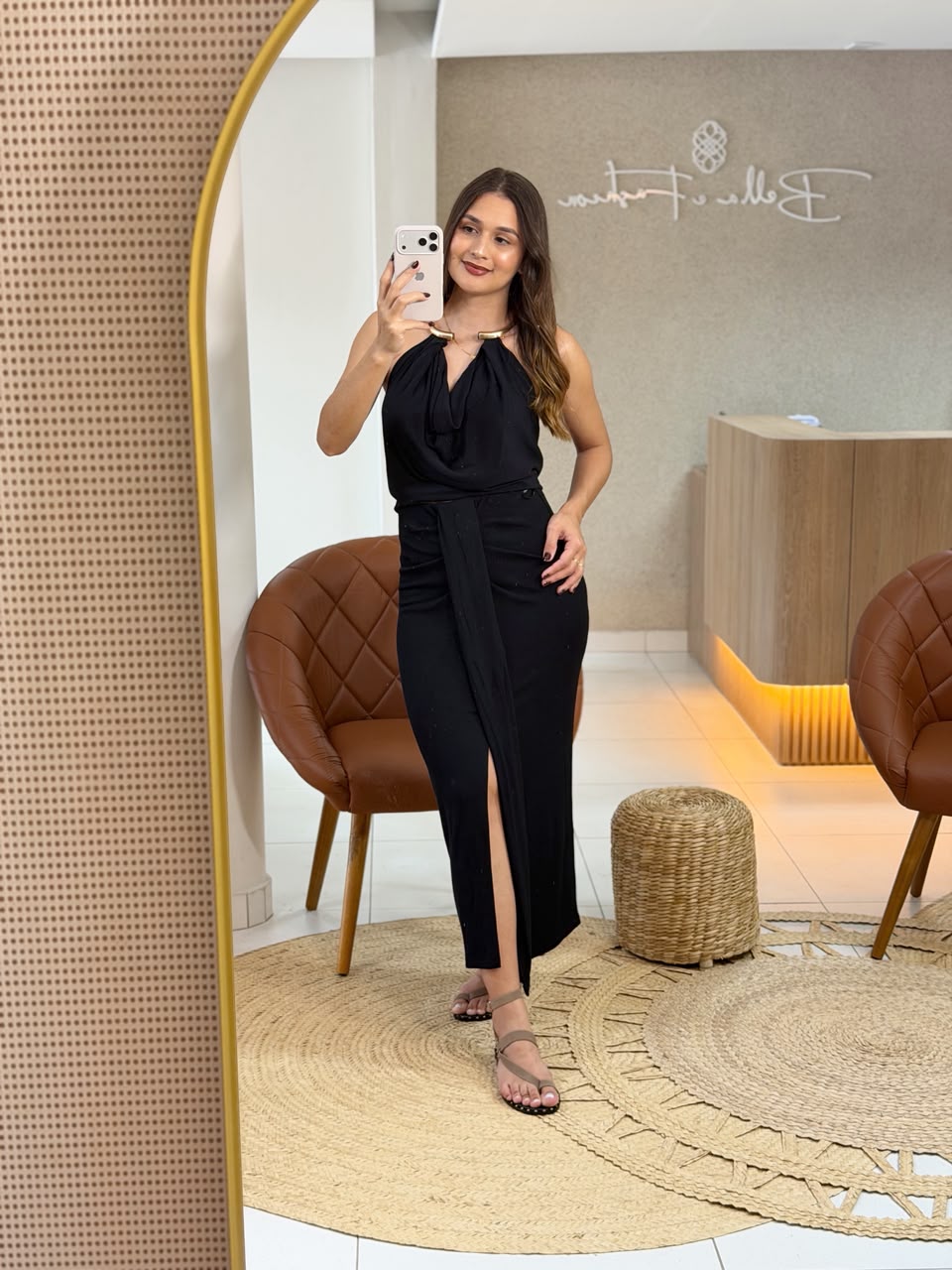 Saia Longa Feminina Com Torção Frontal