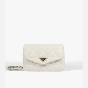 Bolsa Média 944 Matelassê Couro Off-White