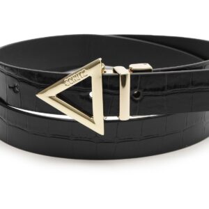 Cinto Feminino Textura Triângulo Metálico Preto Schutz
