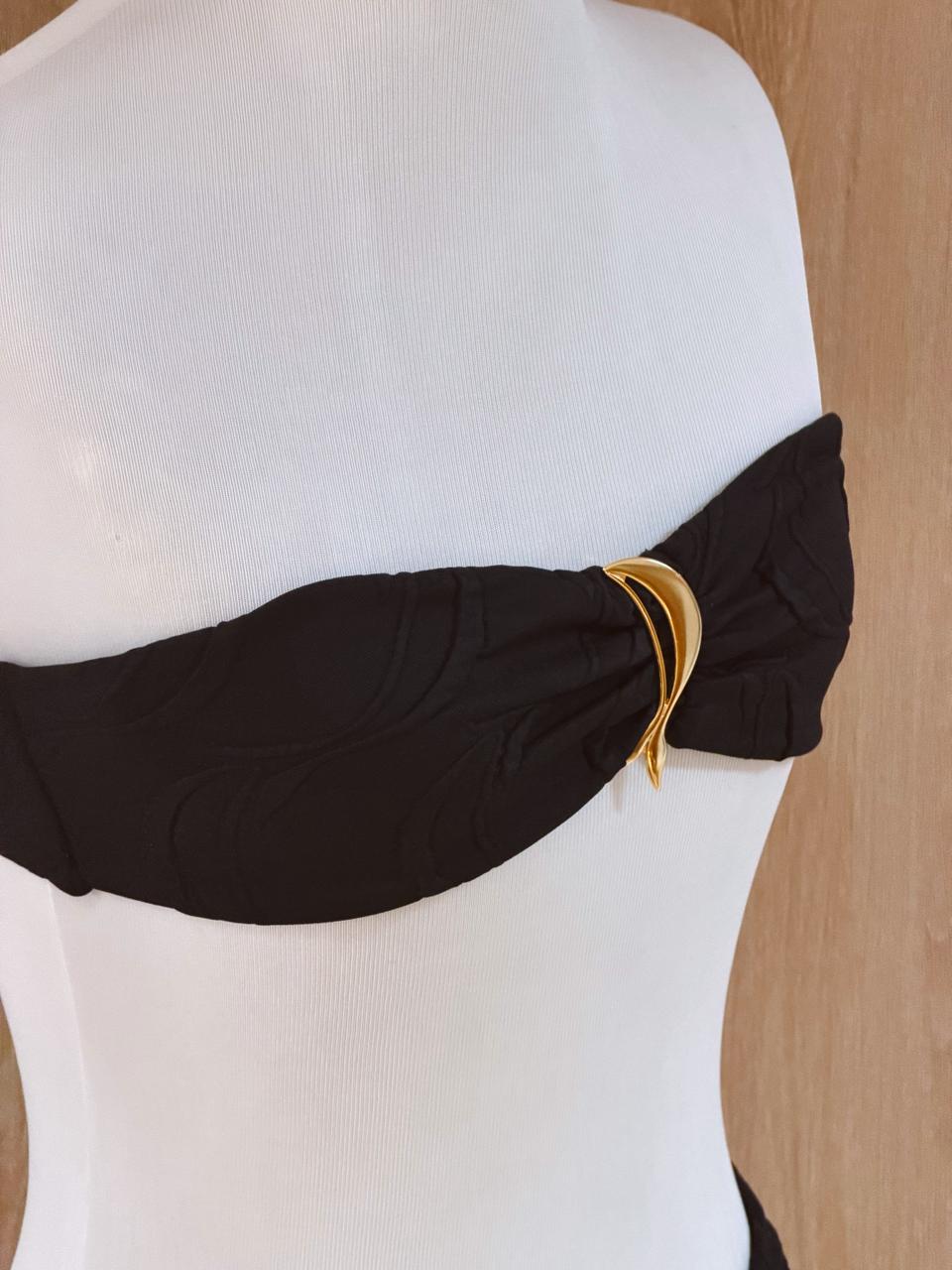 Biquini Bandeau Textura Peixe - Imagem 4