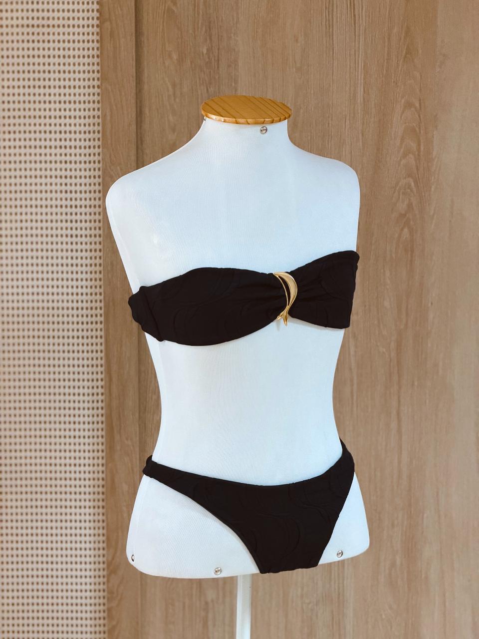 Biquini Bandeau Textura Peixe - Imagem 5