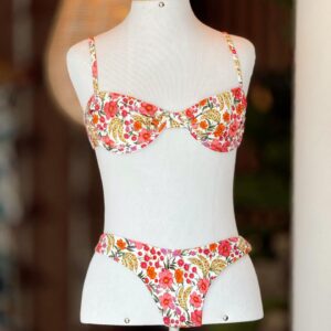 Biquíni Meia Taça Estampado Banana Flor