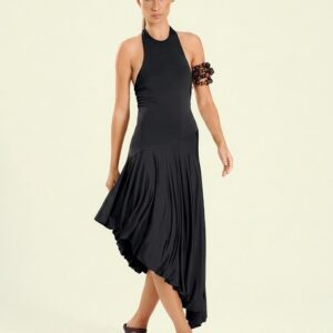 Vestido Feminino Midi Com Barra Assimetria