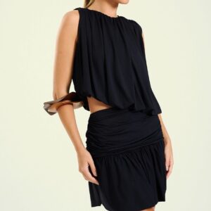 Vestido Feminino Curto Com Recorte Cintura