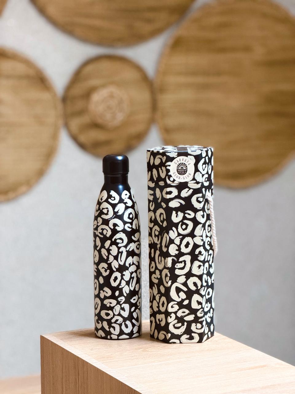 Garrafa glub glub onça decorada 750ml