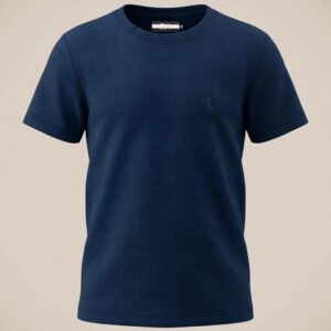 CAMISETA MINI REGULAR WAFFLE AZUL ECLIPSE