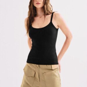 Regata Feminina Basic Comfort com Alças Finas Preta