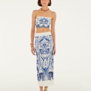 Saia Midi Estampada Ondina