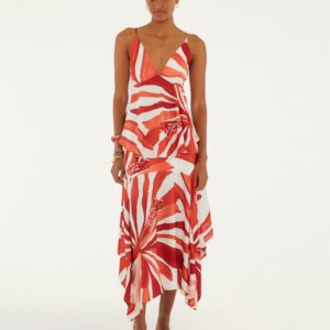 Saia Estampada Onda De Hibisco