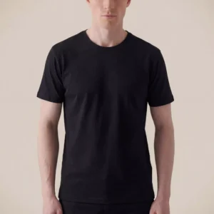 CAMISETA REGULAR WAFFLE PRETA