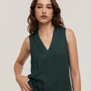 Blusa Mini Pied Poule Decote V