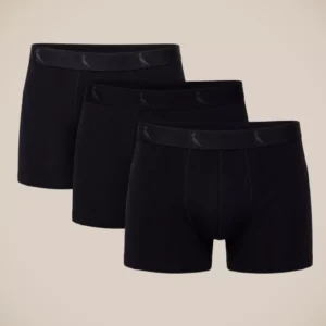 KIT 3 CUECAS BOXER RESERVA ALGODAO PRETA